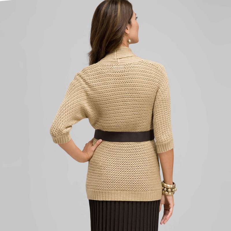 Novelty Stitch Belted Cardigan, Chino, large image number 1